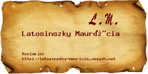 Latosinszky Maurícia névjegykártya